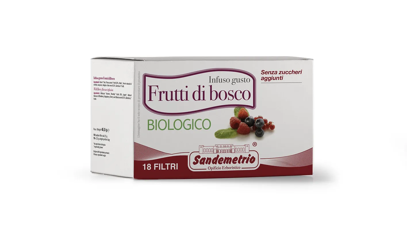 18 Filtri Infuso ai Frutti di Bosco BIO Sandemetrio - Bio-Waldfrüchte-Tee