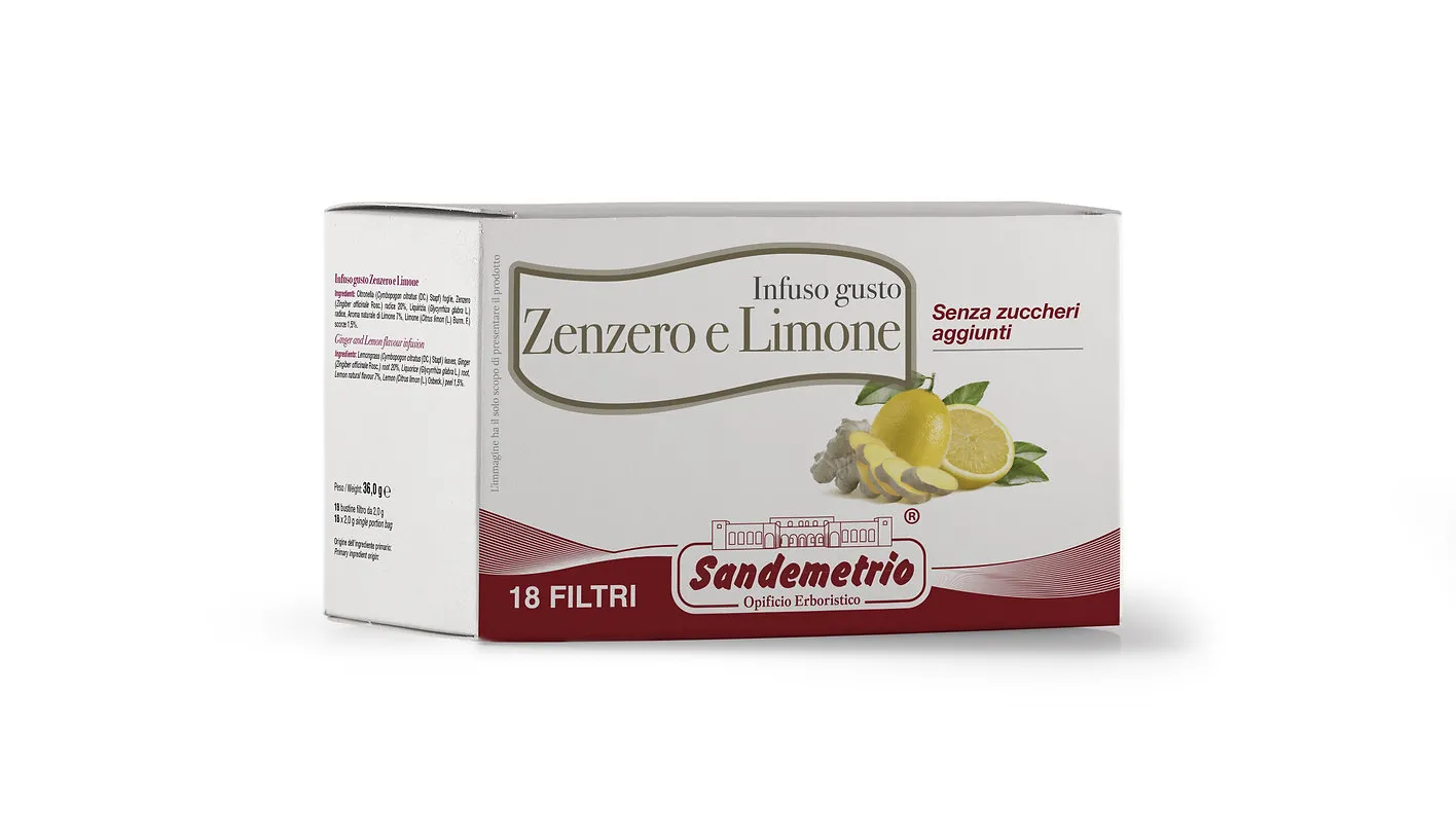 18 Filters Sandemetrio Infuso Gusto Zenzero e Limone - Ginger Lemon Tea