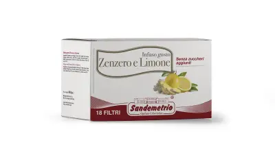 18 Filtri Sandemetrio Infuso Gusto Zenzero e Limone - Tisana Zenzero Limone