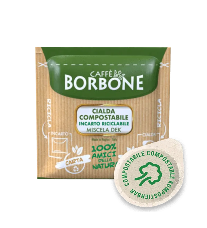 150 cialde ESE Borbone DEK Green Blend 44mm - bezkofeinowe z prawdziwym smakiem espresso