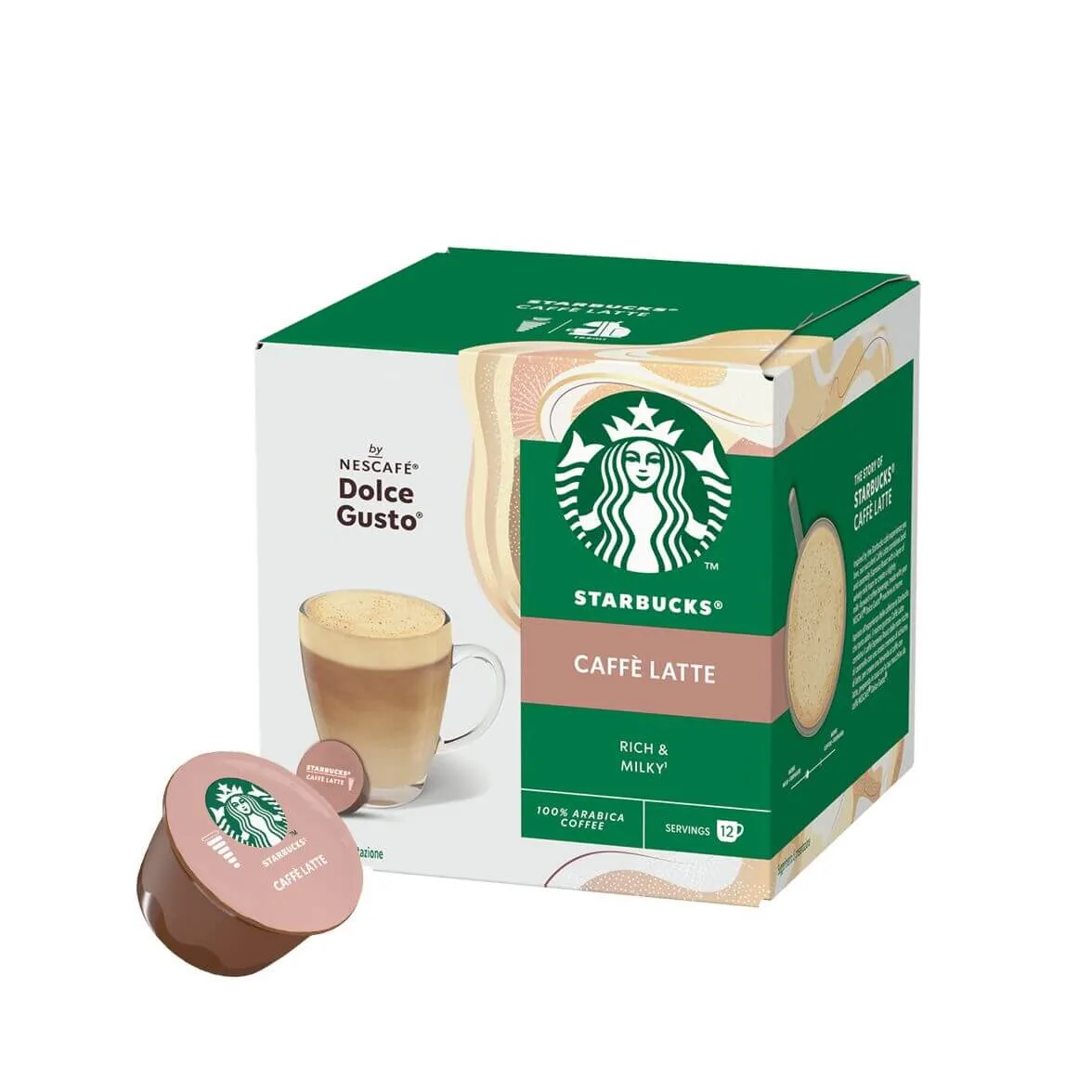 12 Capsule Starbucks Caffé Latte - Dolce Gusto 100% Arabica