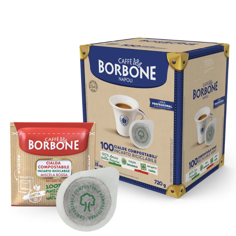 100pz Borbone Red Blend – Cialde ESE Compostabili