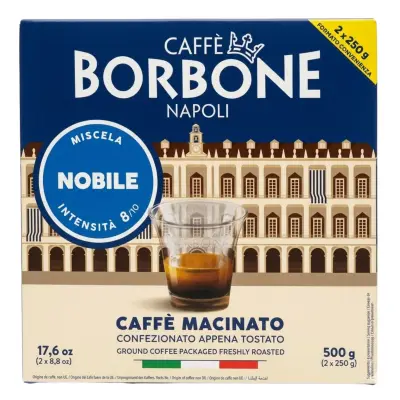2x250g Caffè Macinato Borbone Moka NOBILE Blend BIPACK - Confezione Premium