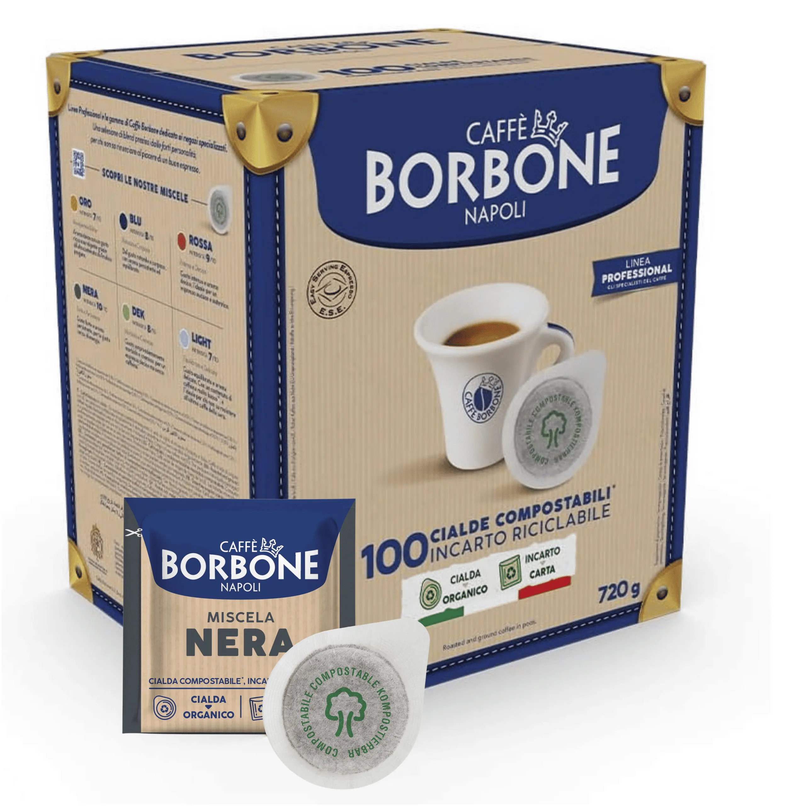 100szt Borbone Black Blend – Saszetki ESE Kompostowalne