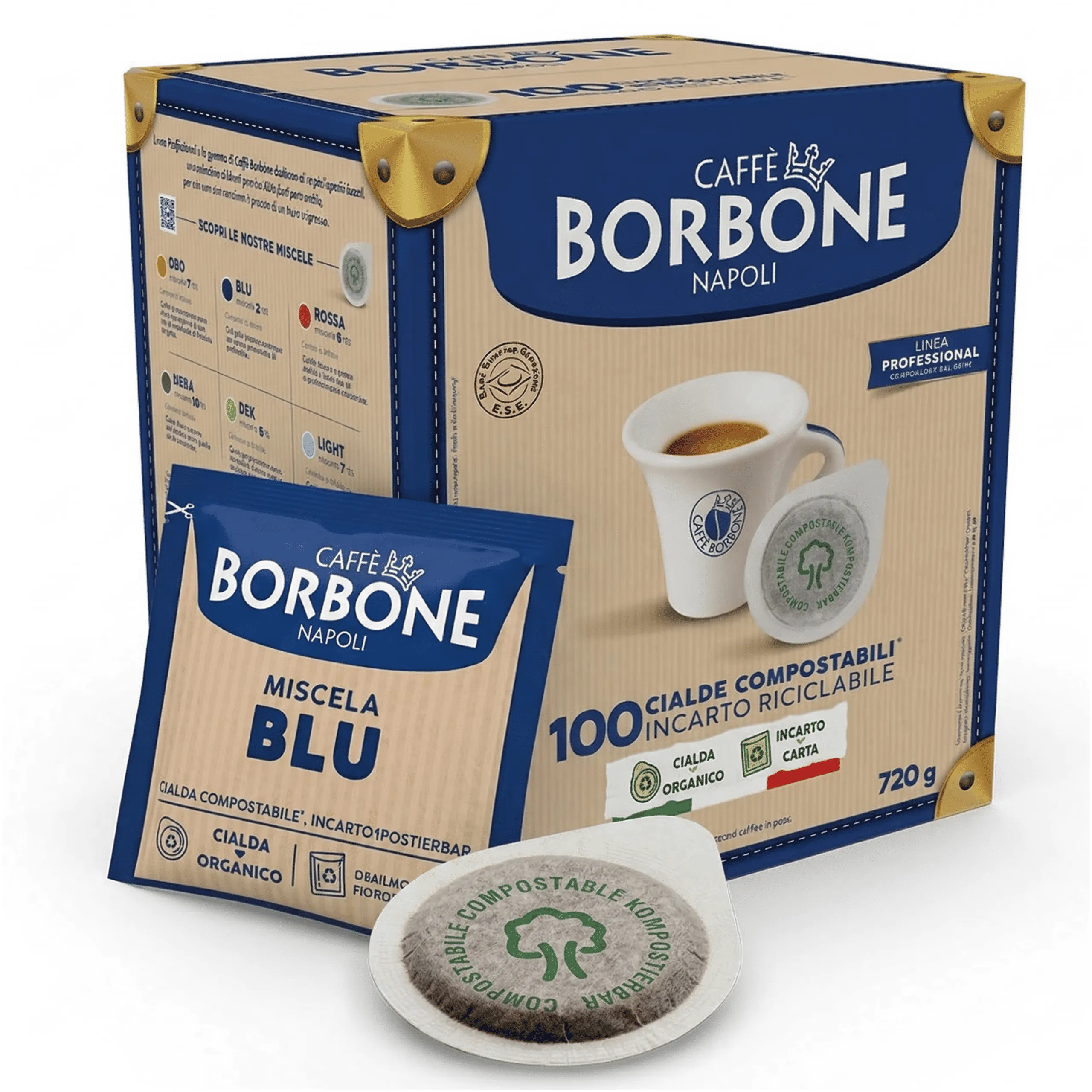 100pcs Borbone Blue Blend – Compostable ESE Pods