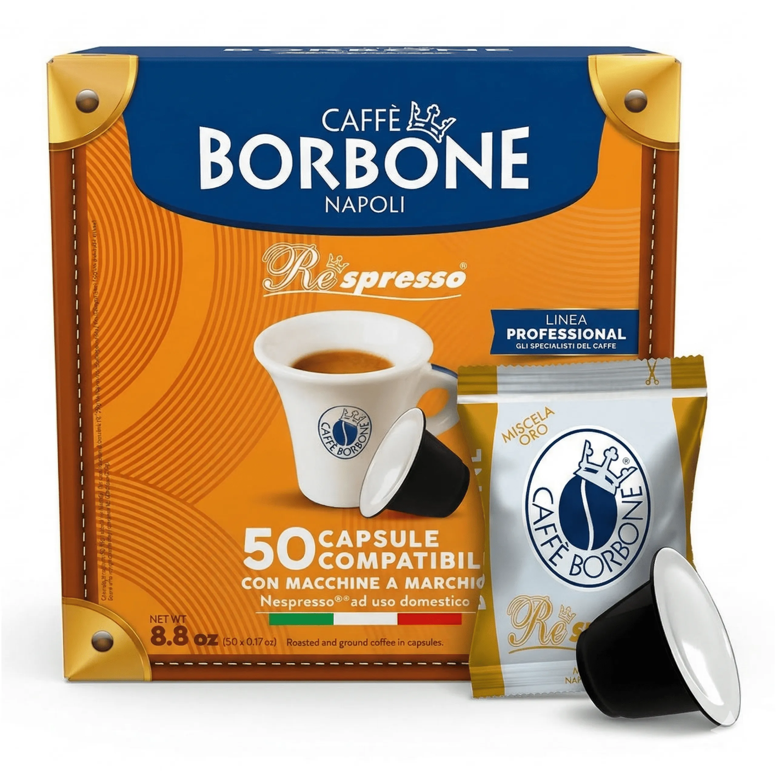 50 Nespresso Compatible Borbone Respresso GOLD Blend Capsules - Premium Espresso