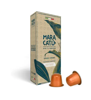 10 kapsułek kawy Maracatú mieszanka Gran Crema – kompatybilne z Nespresso aluminium, intensywność 9/10