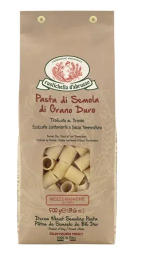 500g Rustichella d'Abruzzo Mezzemaniche – Short Cylindrical Pasta