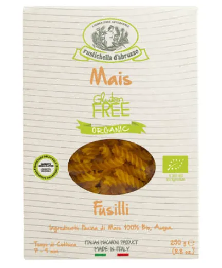250g Rustichella d'Abruzzo Fusilli di Mais – Organiczny Makaron Bezglutenowy