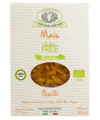 250g Rustichella d'Abruzzo Fusilli di Mais – Organiczny Makaron Bezglutenowy