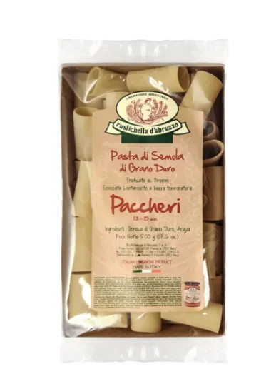 500g Rustichella d'Abruzzo Paccheri – Duże Rurki Makaronu z Kampanii
