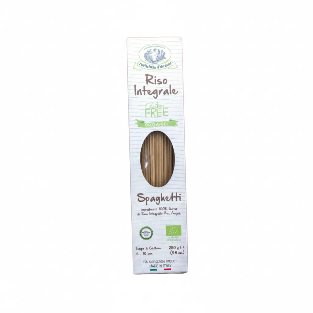 250g Ekologiczne Pełnoziarniste Brązowe Spaghetti Ryżowe – Bio
