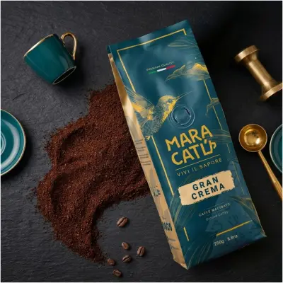 250 g Maracatú Gran Crema kawa mielona – kremowa i pełna w smaku, intensywność 8/10
